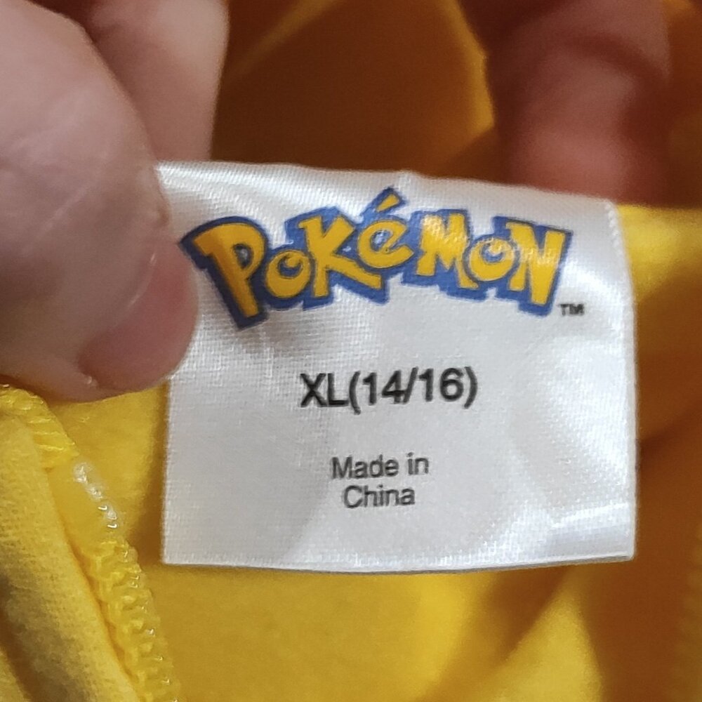Pokemon Pikachu Hoodie Sweatshirt Yellow New with Tags NWT Size XS/S/L - Picture 13 of 15